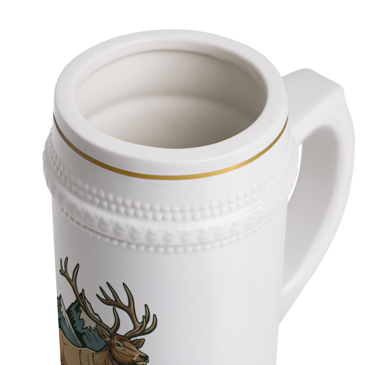 Montana Elk Ceramic Beer Stein Mug — Rustic Mountain Elk Design