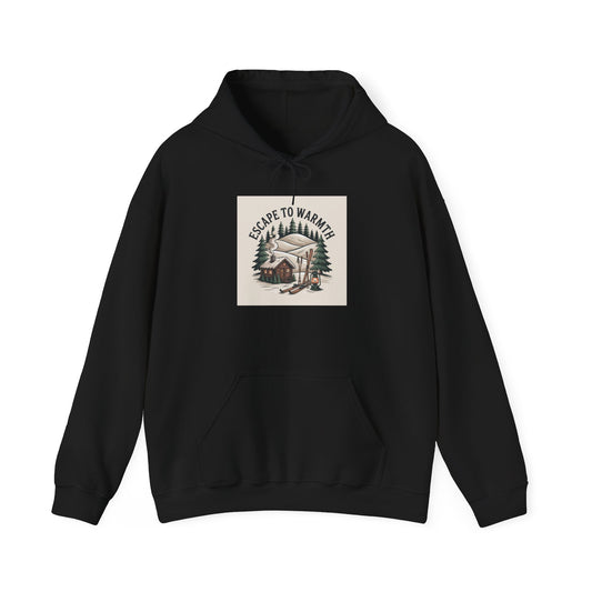 Escape to Warmth Cabin Hoodie | cozy lodge aesthetic, pine tree sweatshirt