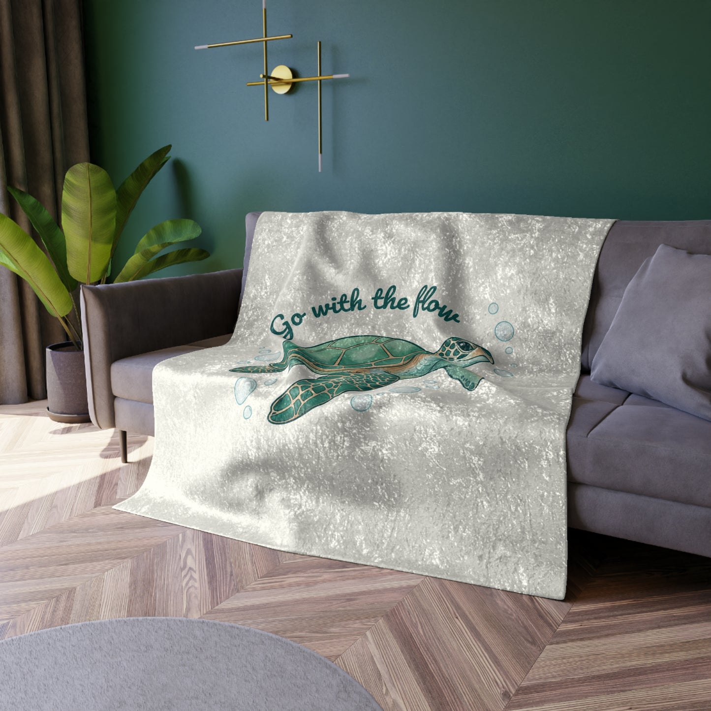 Sea turtle--Crushed Velvet Blanket