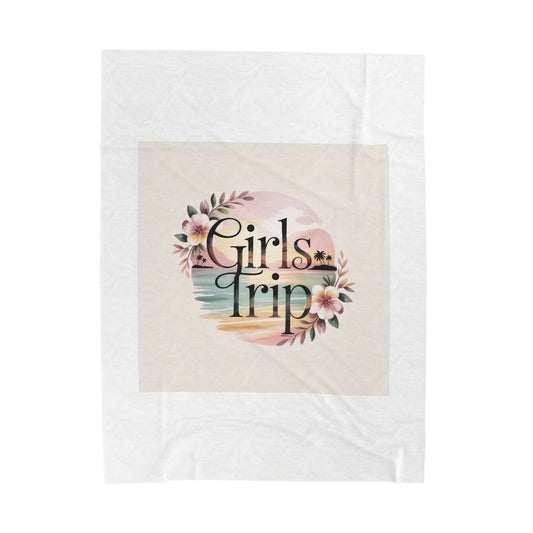 Girls Trip Blanket | pastel travel design, gentle affirmation