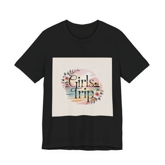 Girls Trip Tee | pastel vintage beach graphic, gentle affirmation