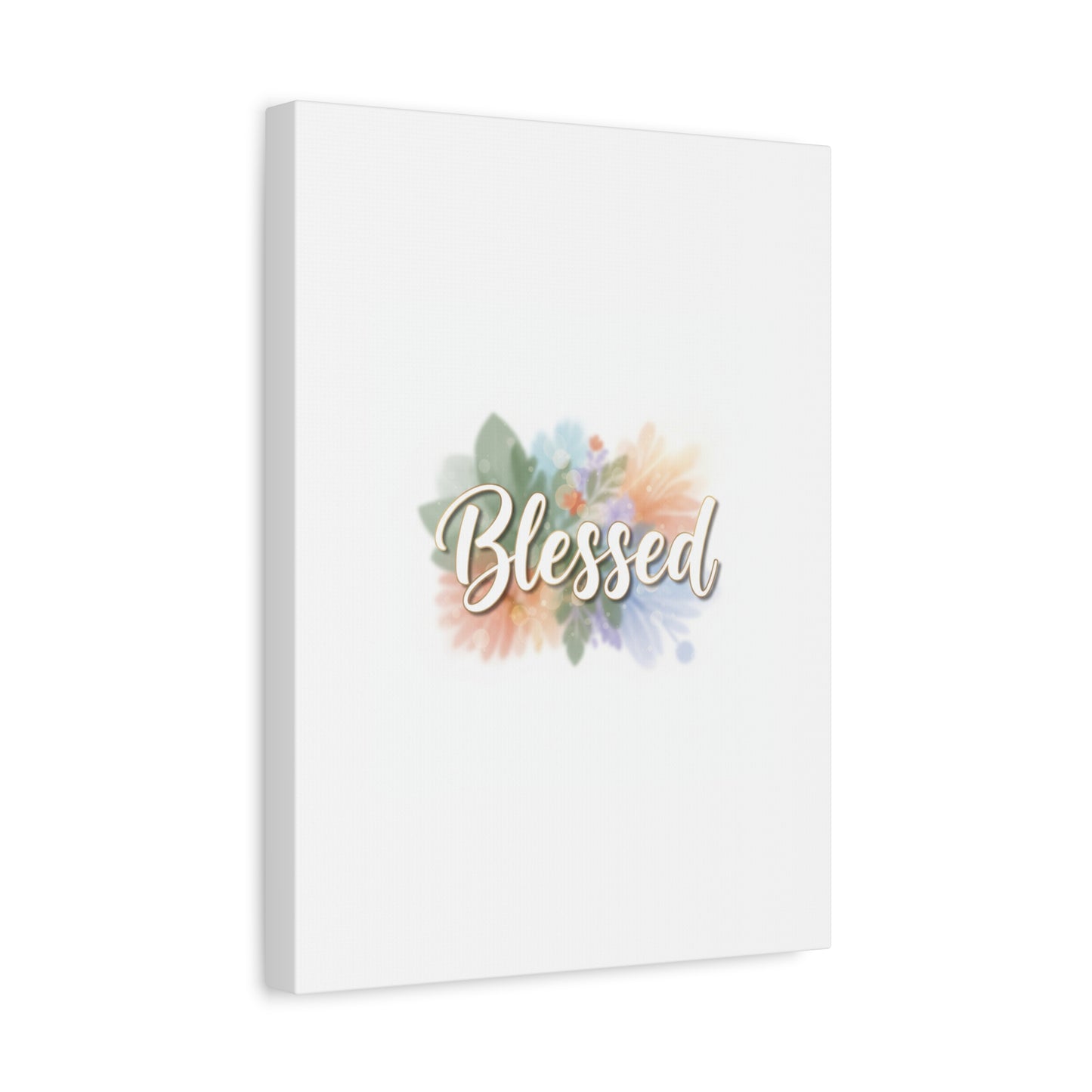Blessed Floral Script Canvas