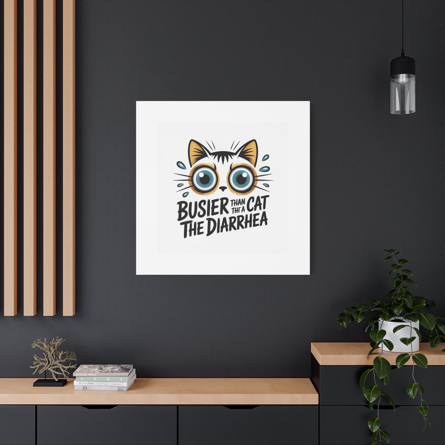 Humorous Cat Canvas Wall Art