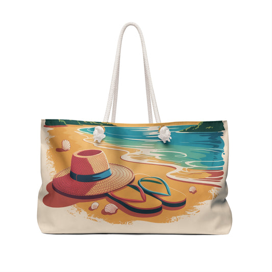 Tropical Beach Weekender Bag – Sunset Palm Island Travel Tote