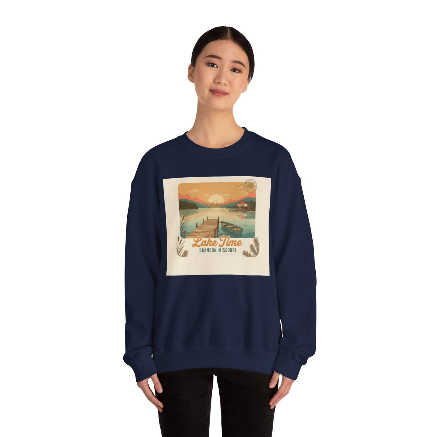 Lake Time vintage postcard sweatshirt