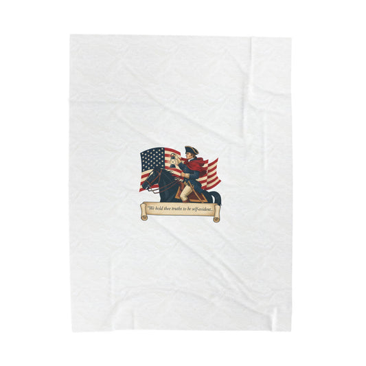 Patriotic Rider Illustration Velveteen Plush Blanket | nature vibes, minimal