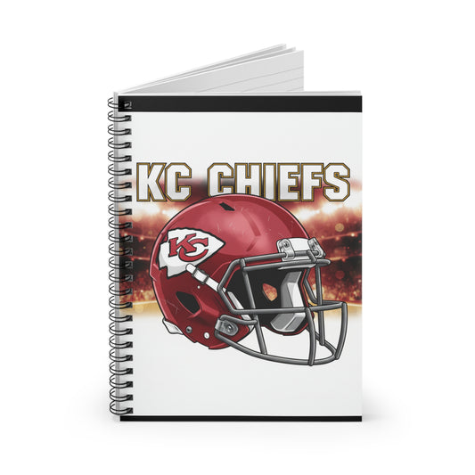 KC Chiefs Football Helmet Spiral Notebook - Ruled College Sports Journal