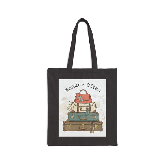 Wanderlust suitcase theme Tote | Retro Travel Postcard, Vintage Travel Stamps