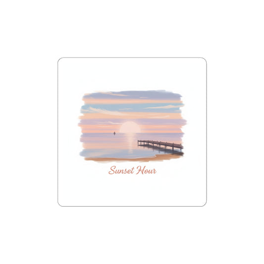Sunset Hour Sticker | Quiet Luxury, Minimal Gold Accents