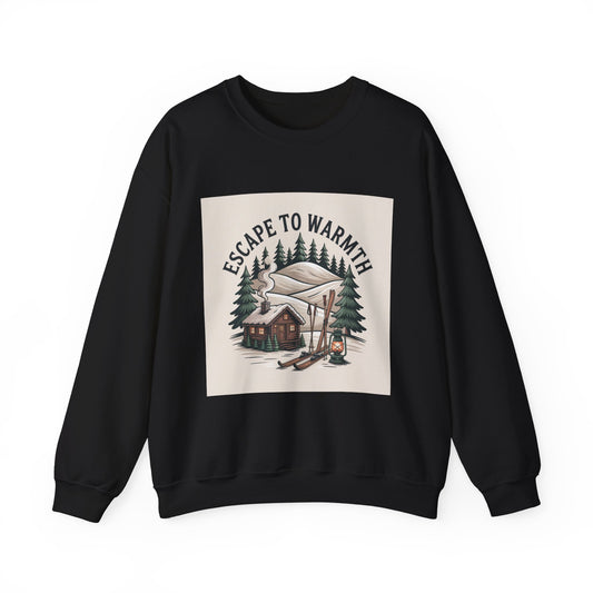 Escape to Warmth Cabin Vibes Sweatshirt | mountain silhouette, pine tree sweatshirt