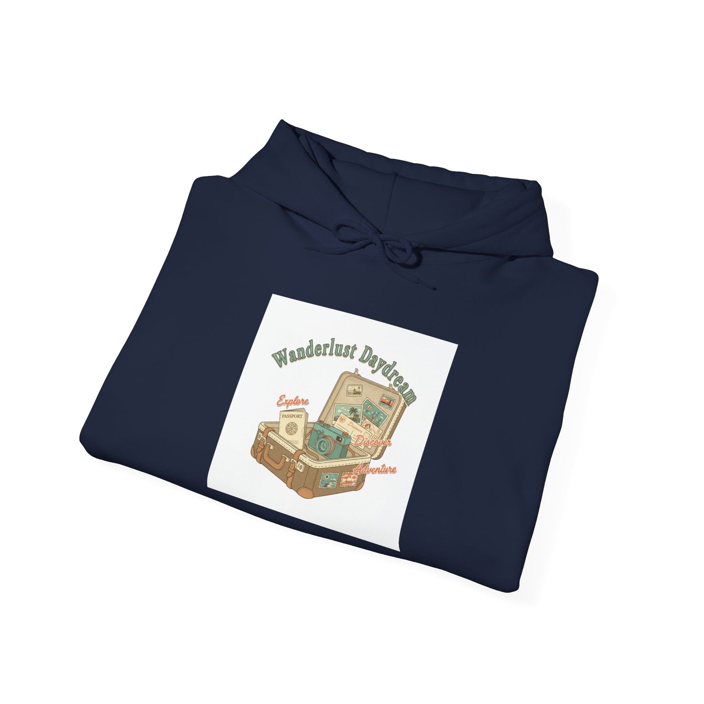 Wanderlust Postage Hoodie | vintage passport stamp, postcard travel vibes