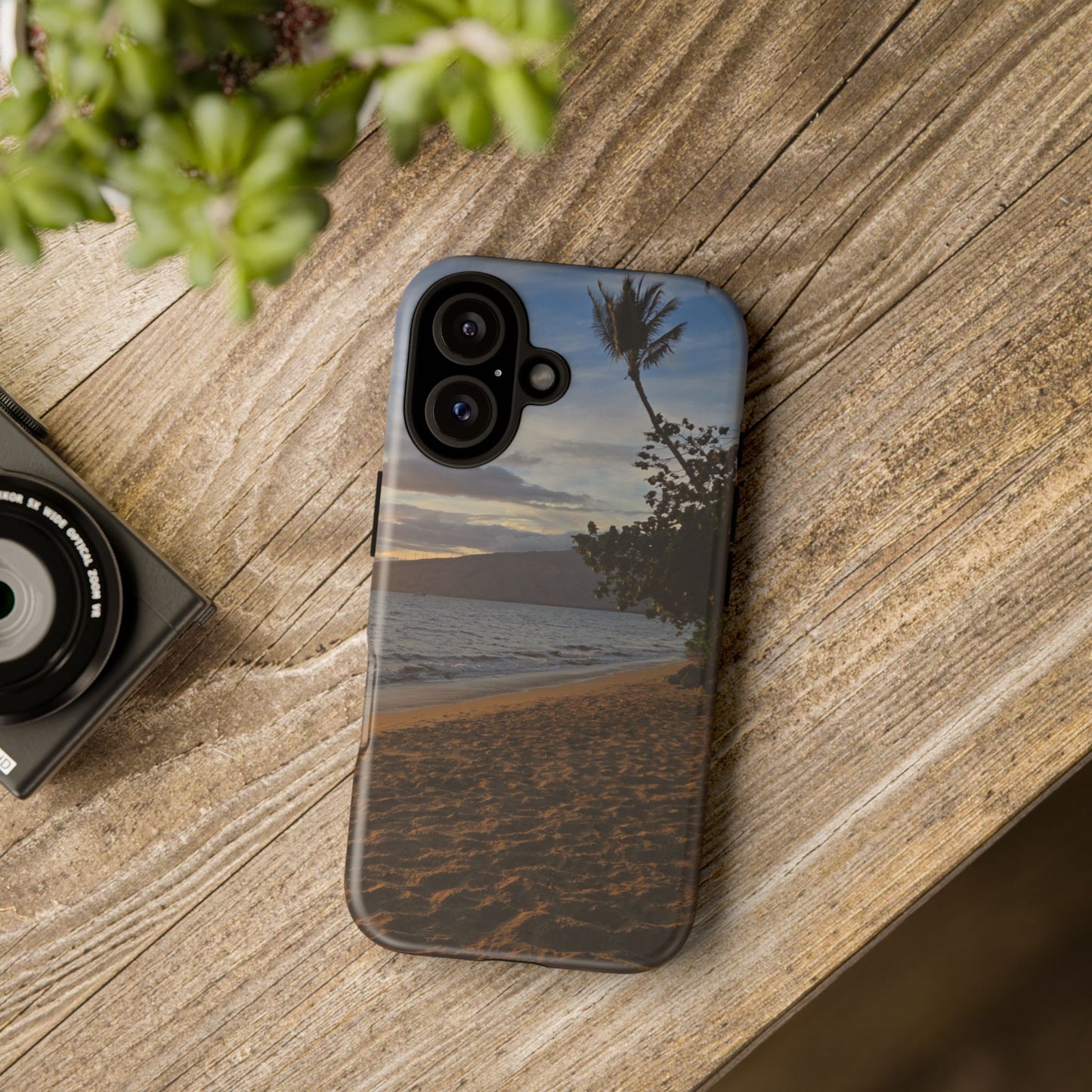 Tropical Beach Phone Case — Sunset Palm Shore Tough Case