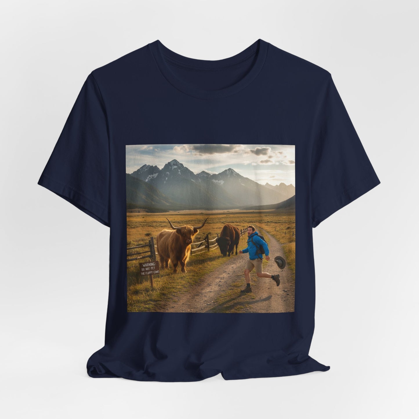 Chased by a Buffalo tee | cute sarcasm shirt, friendly sarcasm design