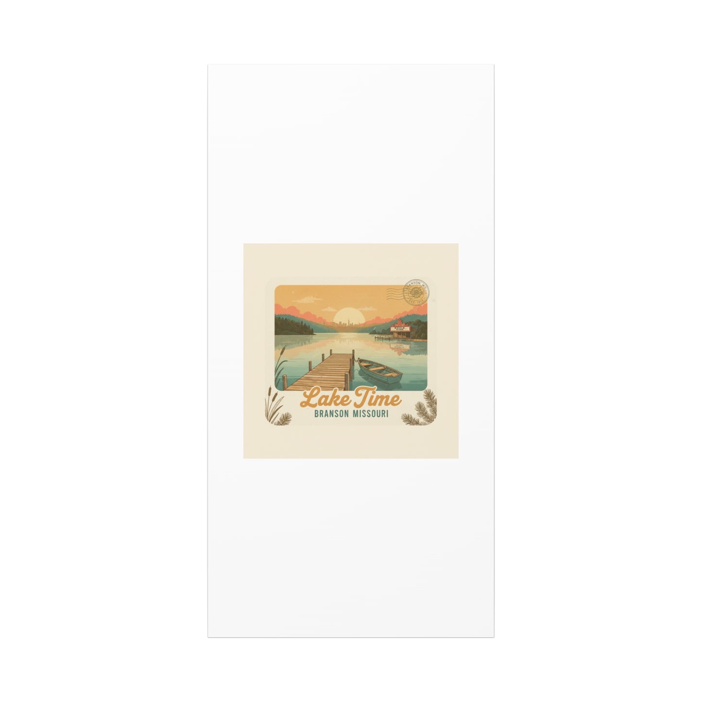 Vintage Postcard Canvas Lake Time Print