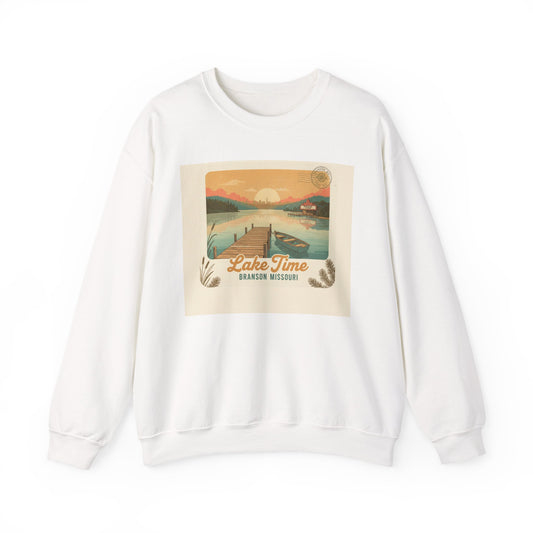 Lake Time vintage postcard sweatshirt