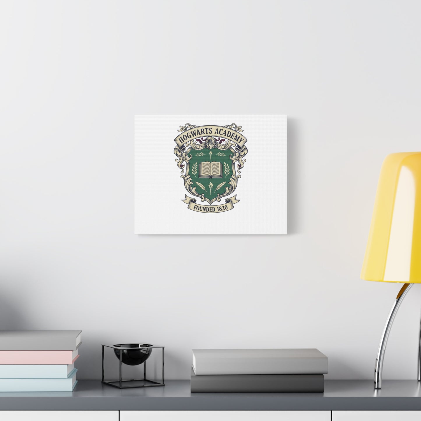 Hogwarts Ivy-Style Emblem Canvas | vintage club logo, old money crest