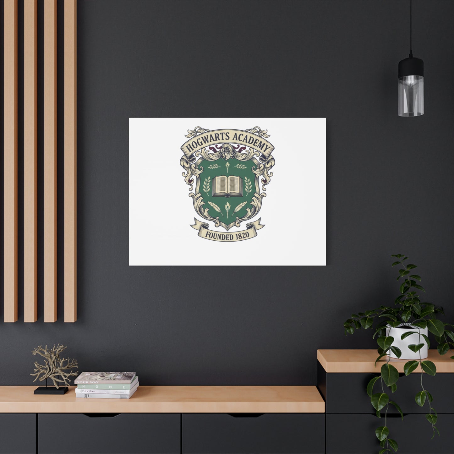 Hogwarts Ivy-Style Emblem Canvas | vintage club logo, old money crest