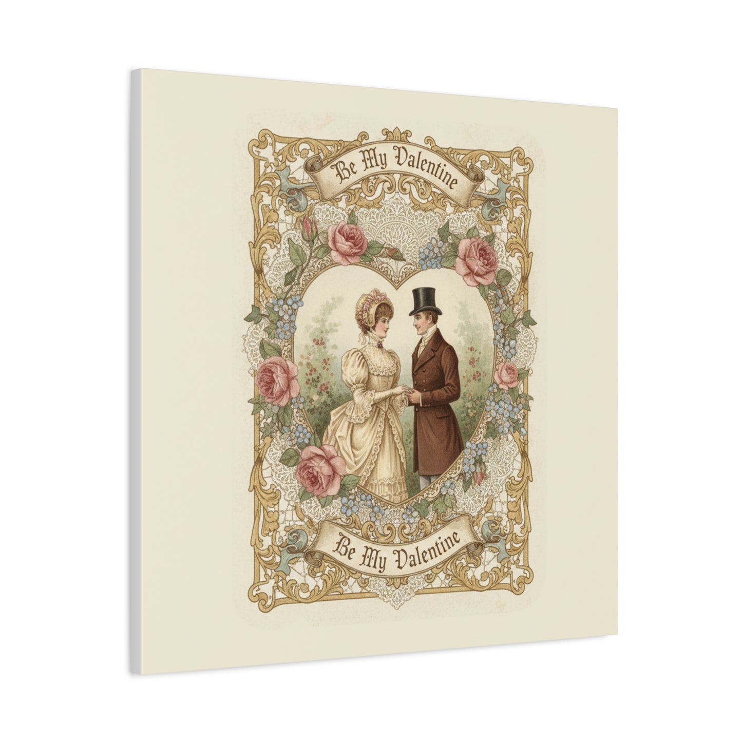 Victorian Valentine Print Canvas | Retro Americana, Vintage Romance