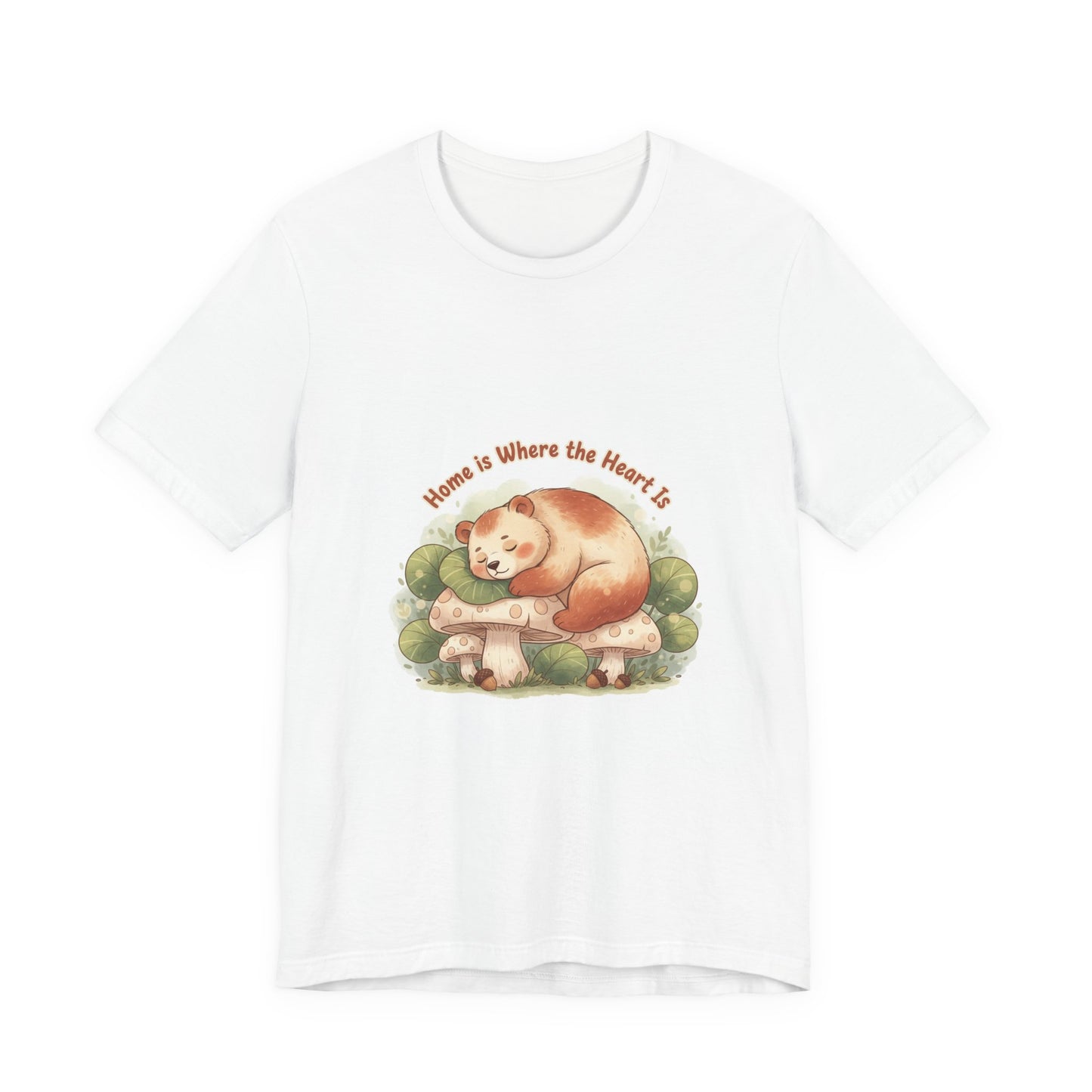 Cozy Sleeping Bear Illustration Tee | cute animal illustration, winter forest art