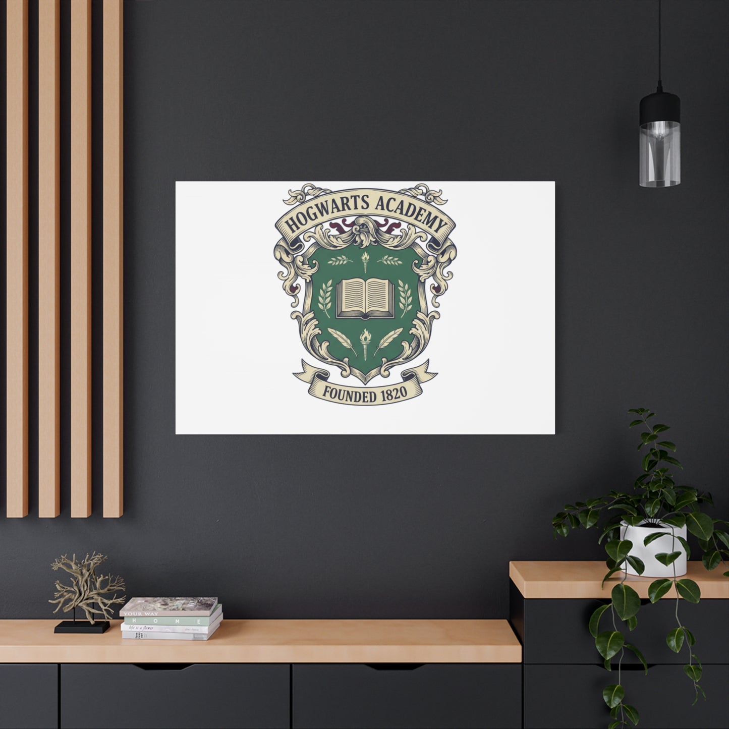 Hogwarts Ivy-Style Emblem Canvas | vintage club logo, old money crest