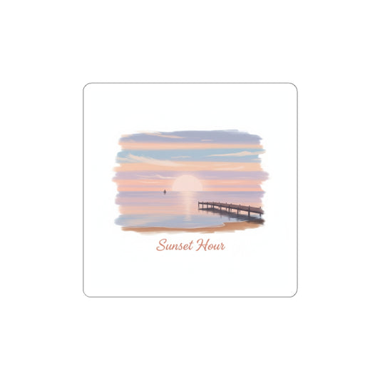 Sunset Hour Sticker | Quiet Luxury, Minimal Gold Accents