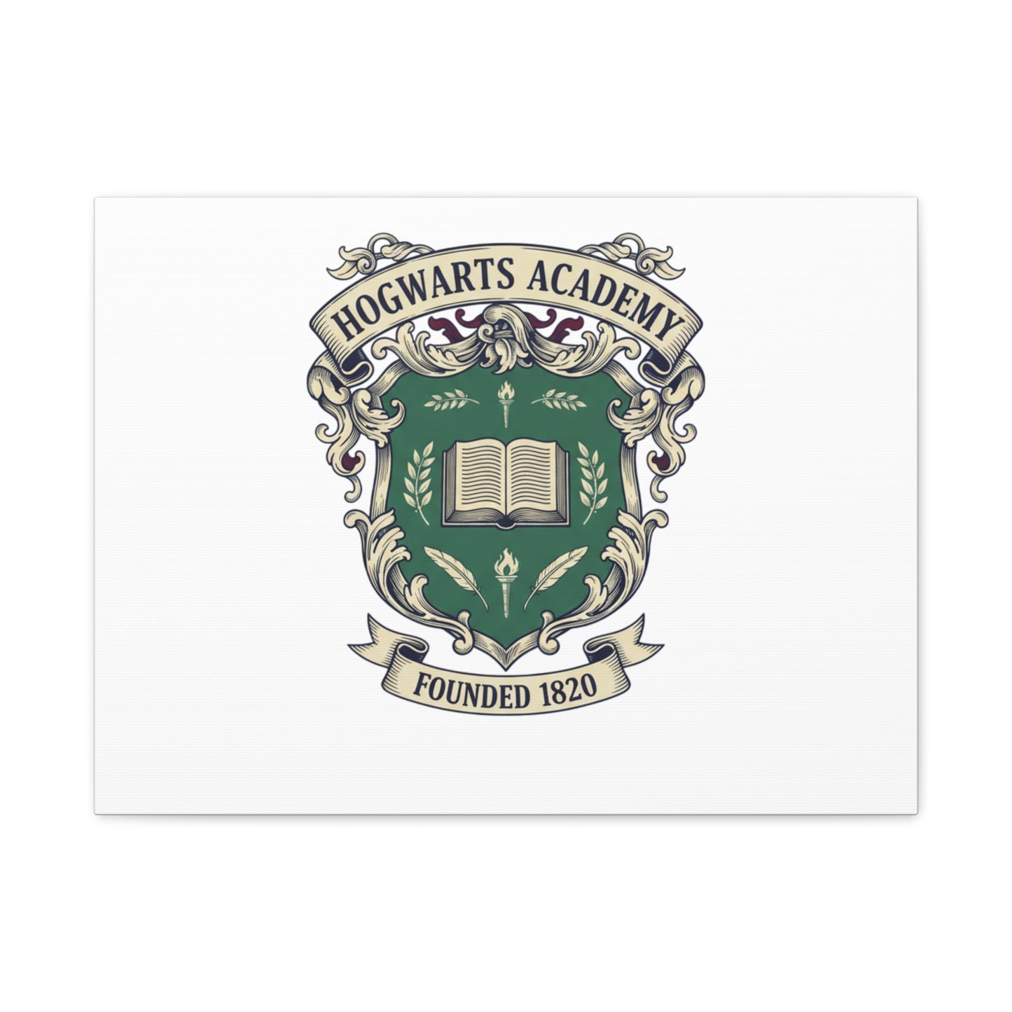 Hogwarts Ivy-Style Emblem Canvas | vintage club logo, old money crest
