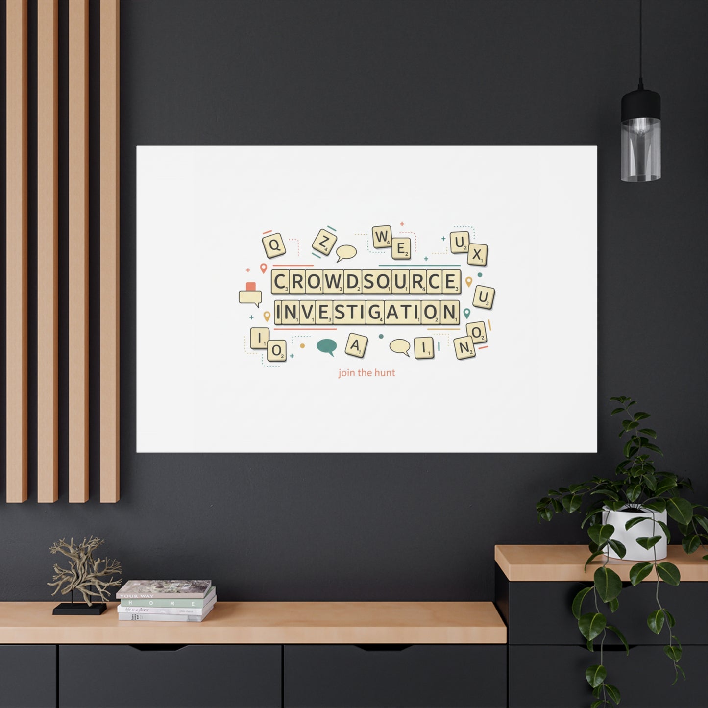 Crowdsource Investigation Canvas | Pixel Art, Gaming UI Wall Art