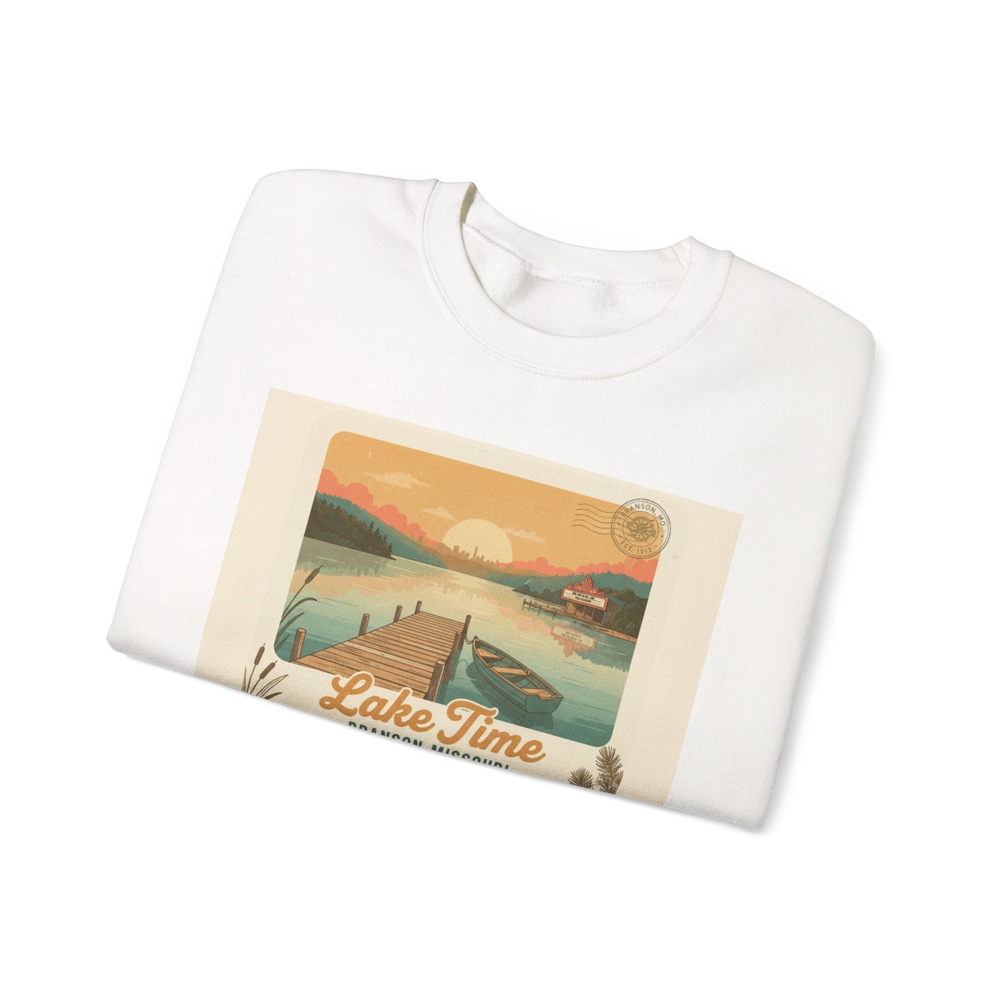 Lake Time vintage postcard sweatshirt