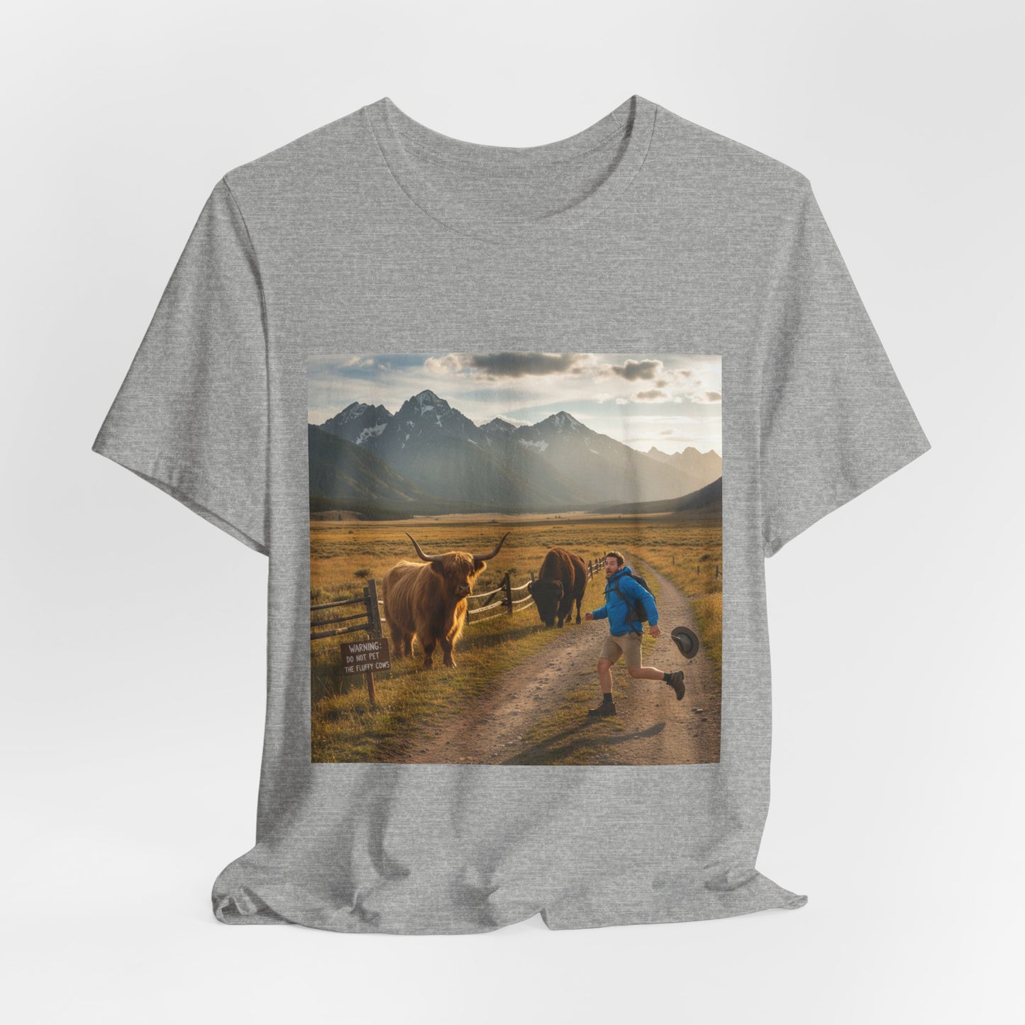Chased by a Buffalo tee | cute sarcasm shirt, friendly sarcasm design