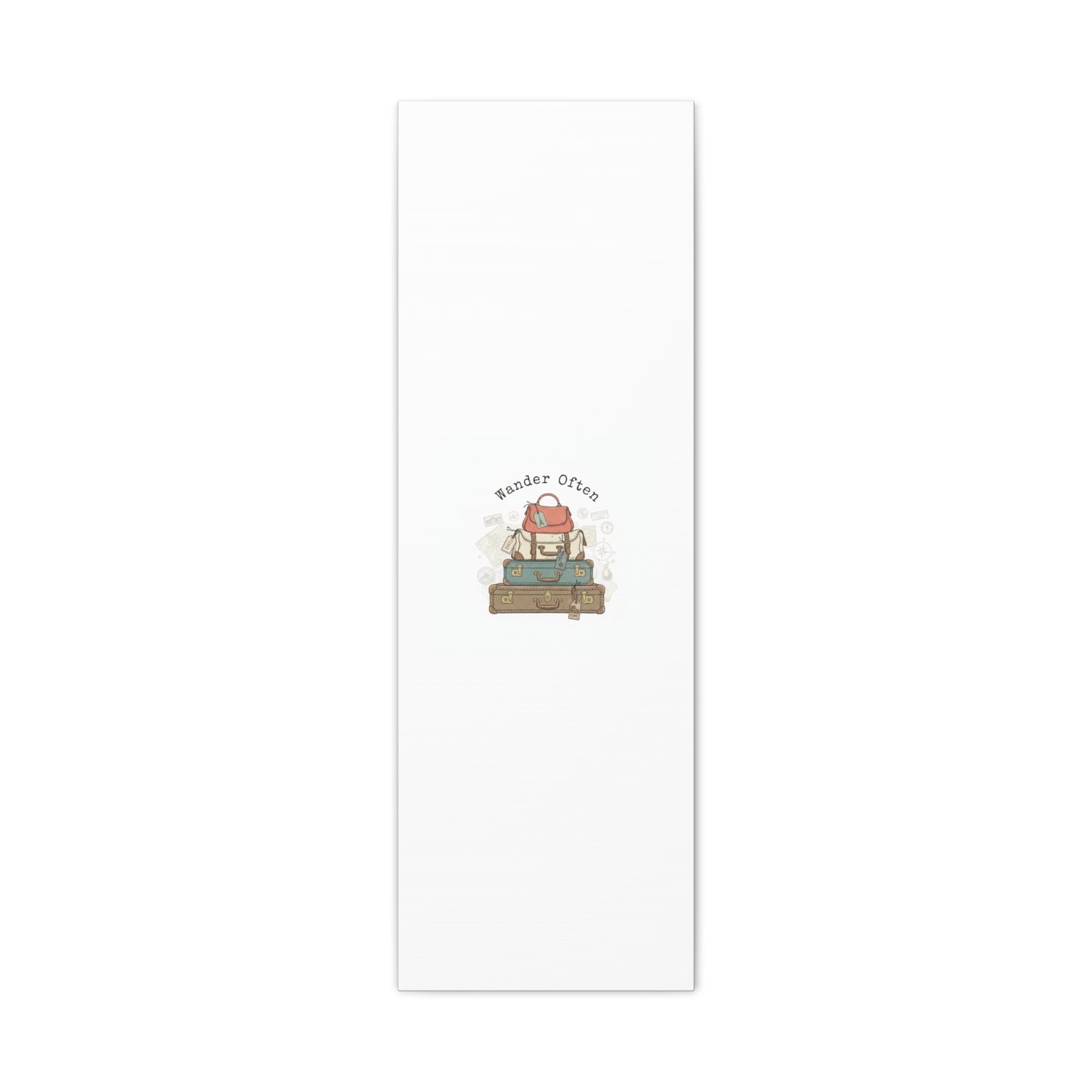 Wander Often Vintage Luggage Stack Canvas, travel stamps | passport stamp wanderlust