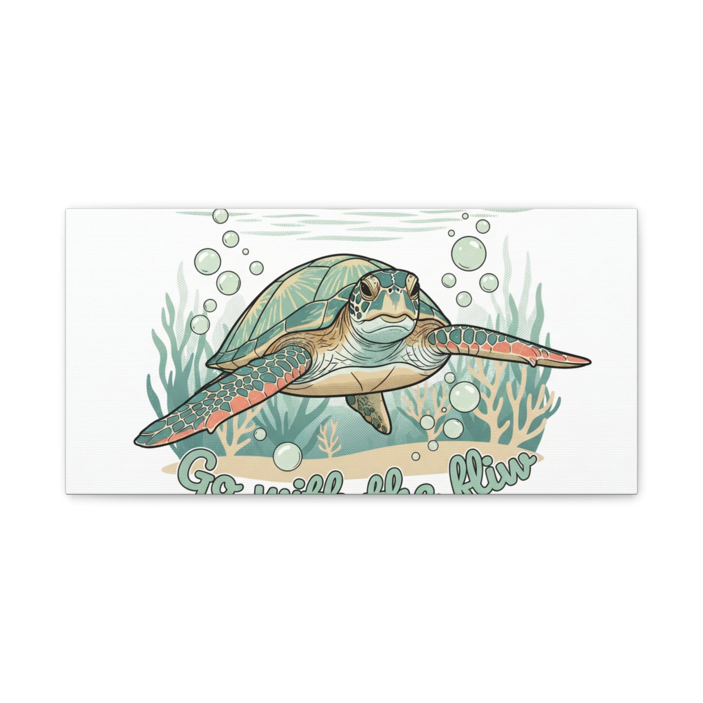 Go with the Flow Turtle Canvas