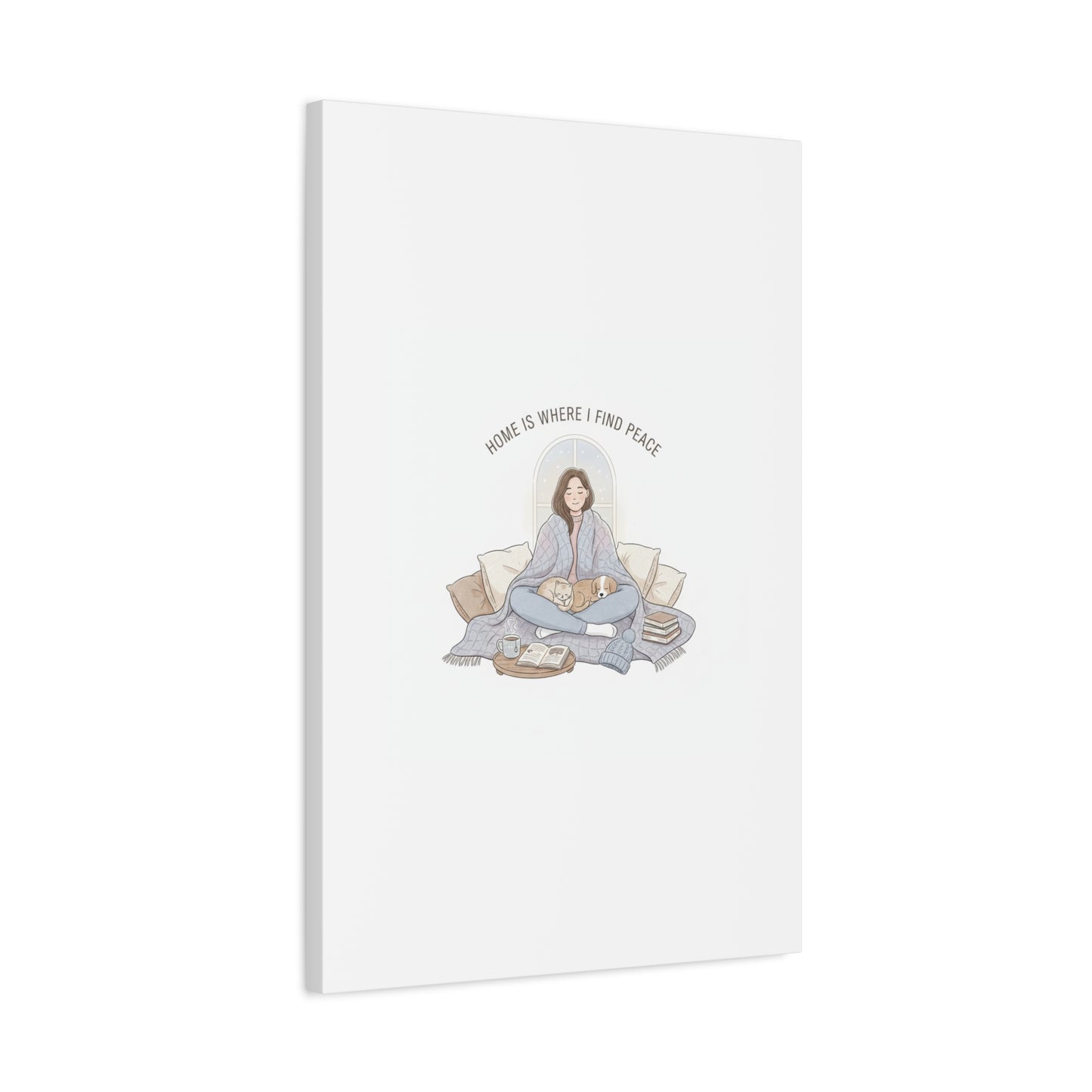 Home Is Where I Find Peace Canvas | Cozy Homebody Wall Art, Introvert Winter