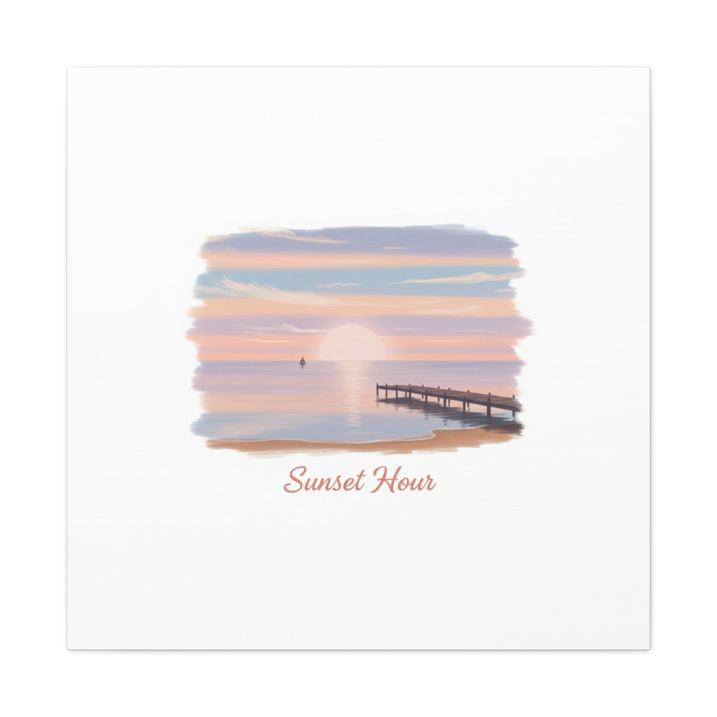 Sunset Hour Canvas, Matte Stretched 1.25" | Minimal Luxe Gold Accent