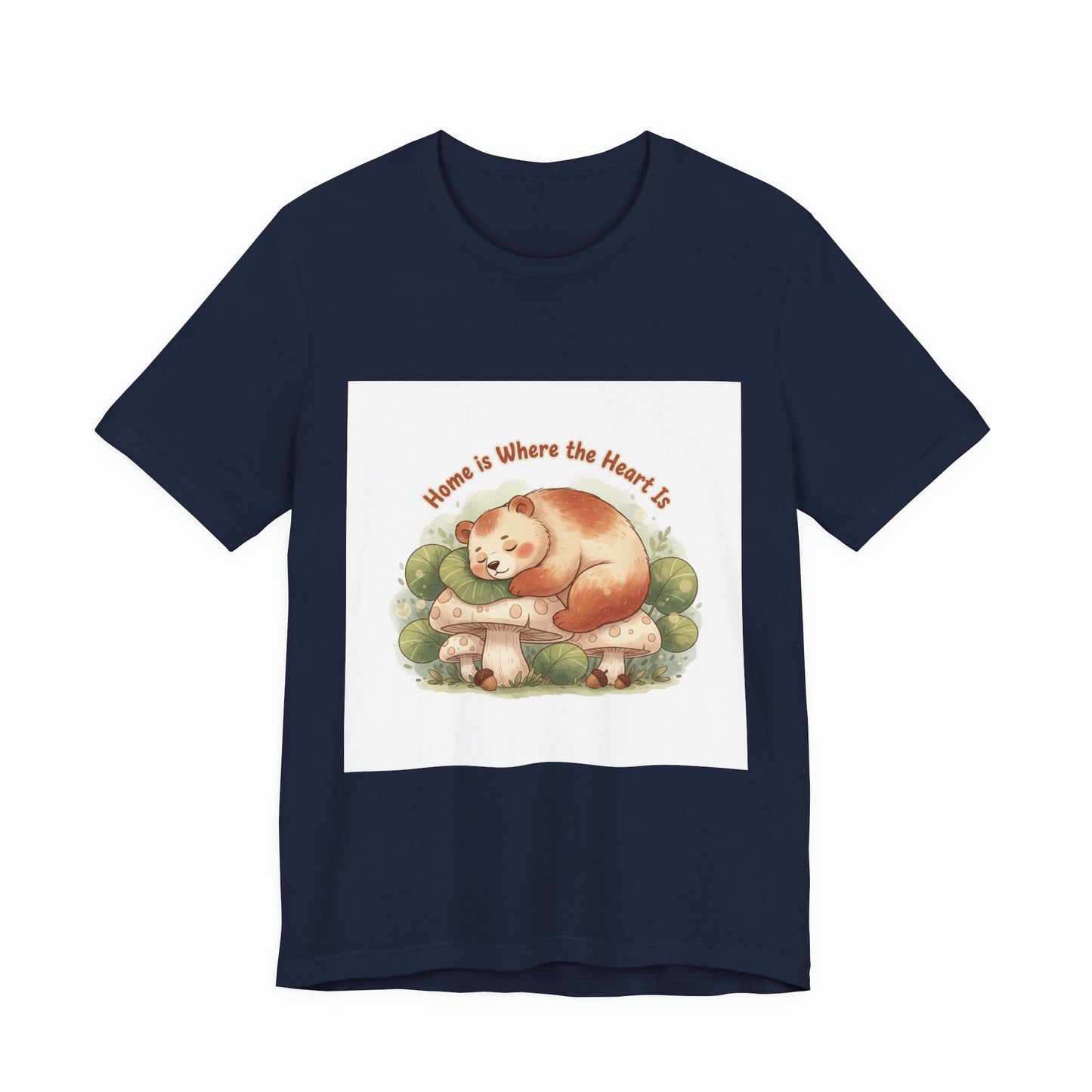 Cozy Sleeping Bear Illustration Tee | cute animal illustration, winter forest art