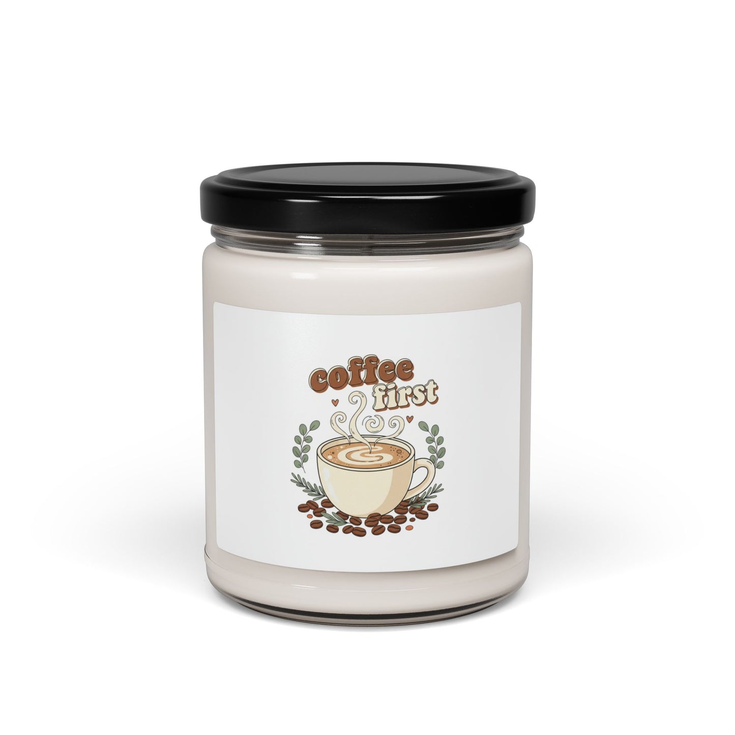 coffee first Soy Candle | coffee aesthetic, latte art design