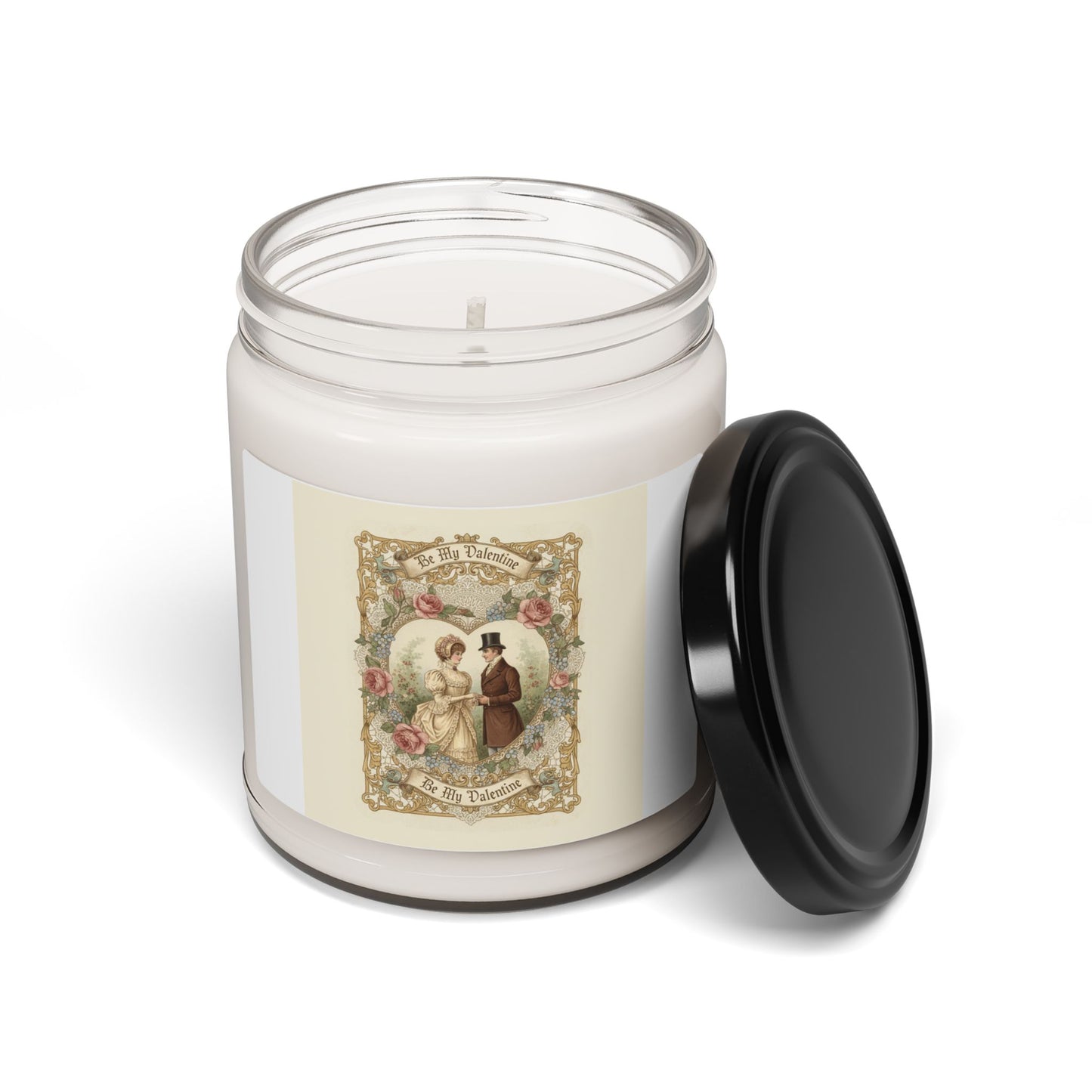 Vintage Romance Label Candle, Soy Jar Candle | Retro Americana, Cream & Teal