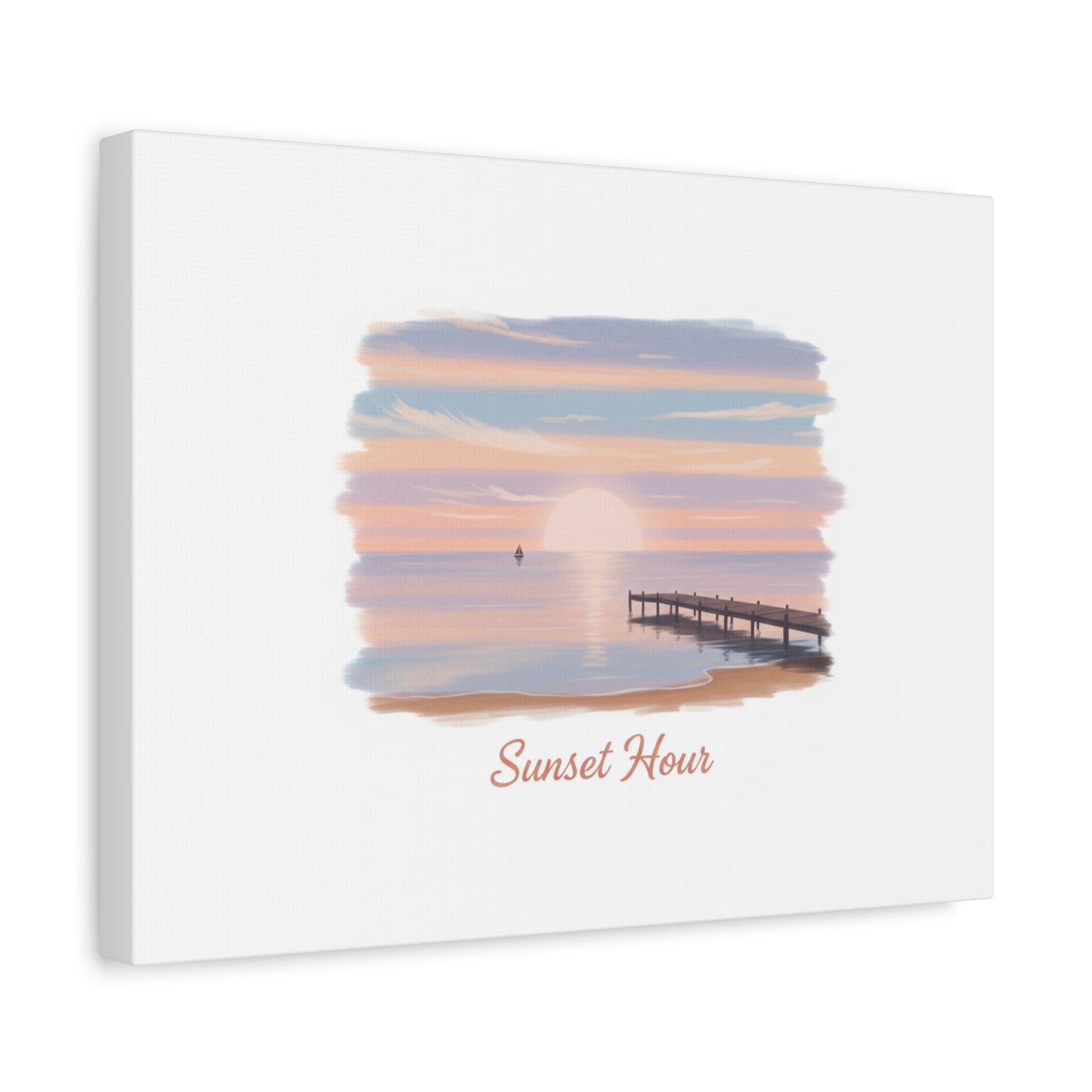 Sunset Hour Canvas, Matte Stretched 1.25" | Minimal Luxe Gold Accent