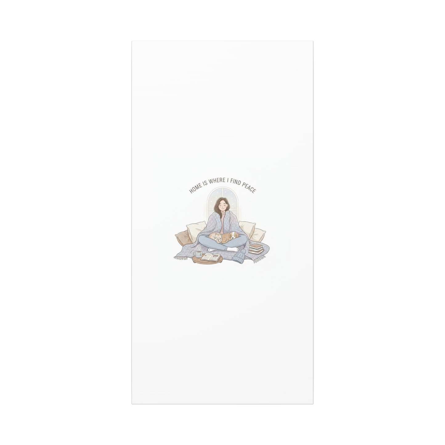 Home Is Where I Find Peace Canvas | Cozy Homebody Wall Art, Introvert Winter