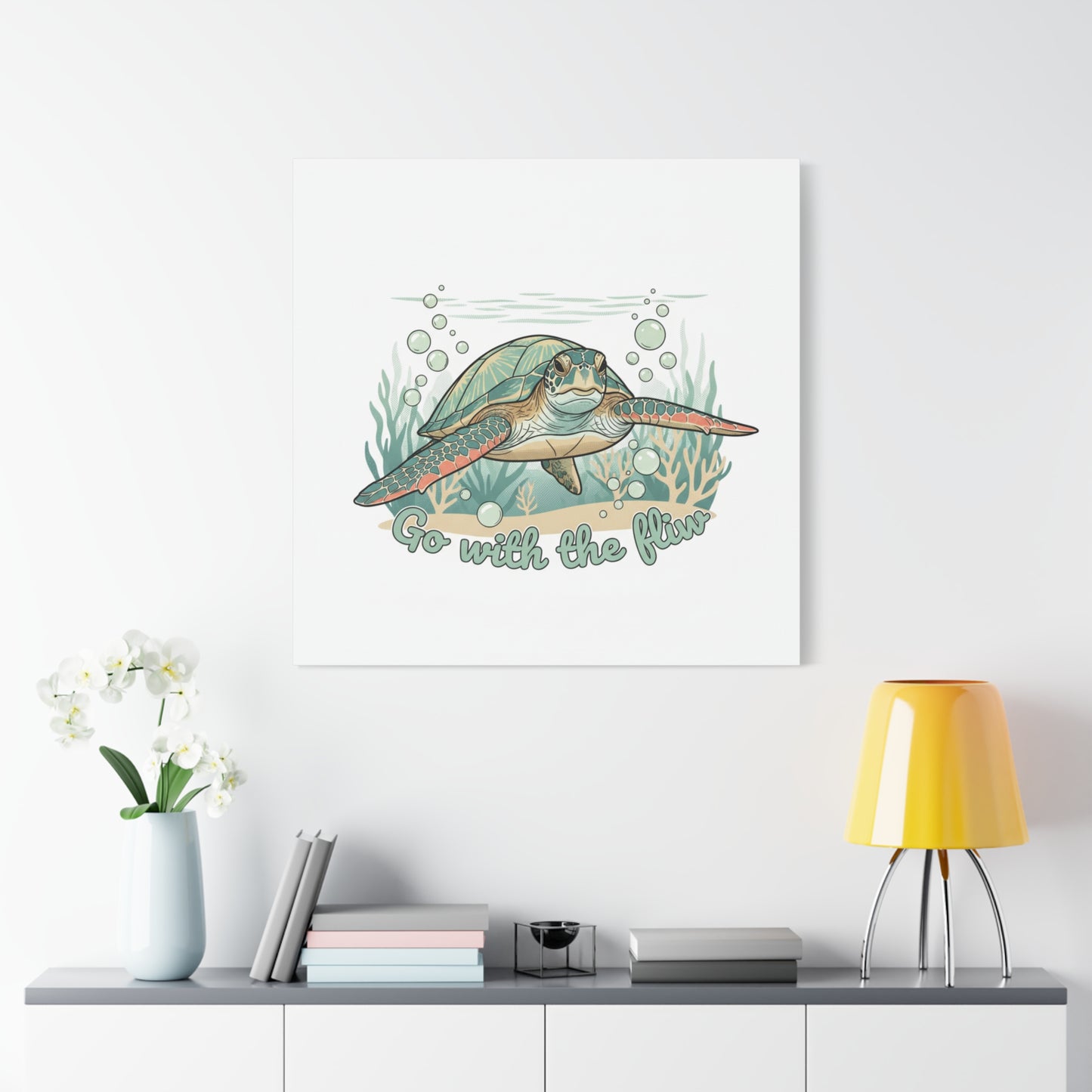 Go with the Flow Turtle Canvas