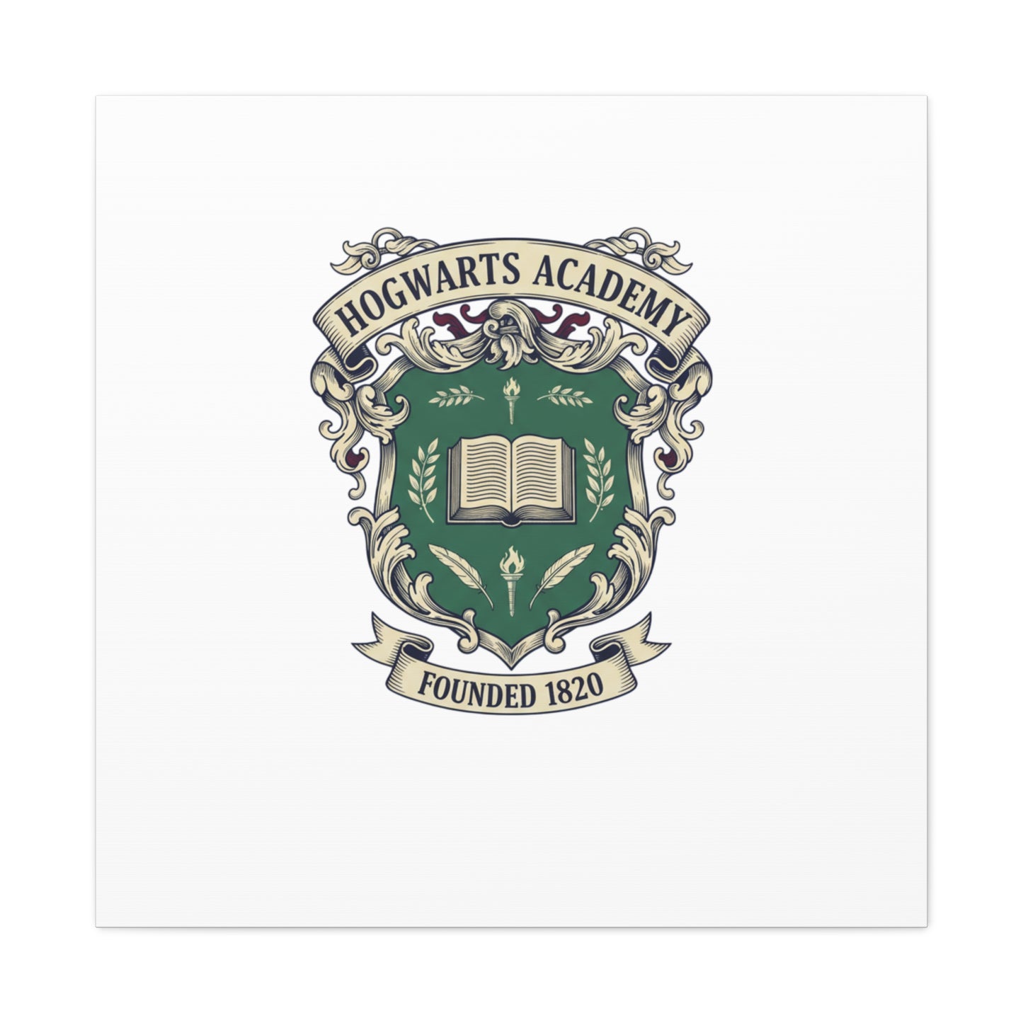 Hogwarts Ivy-Style Emblem Canvas | vintage club logo, old money crest