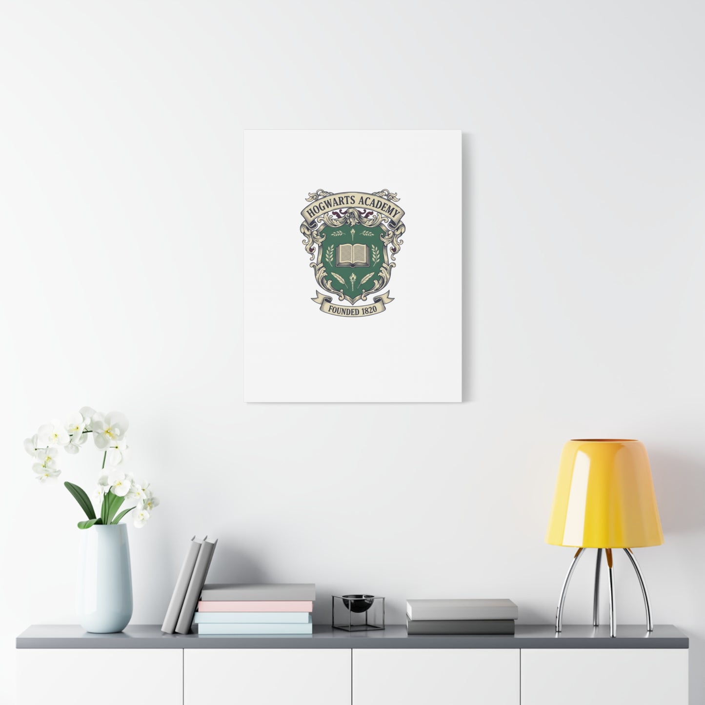 Hogwarts Ivy-Style Emblem Canvas | vintage club logo, old money crest