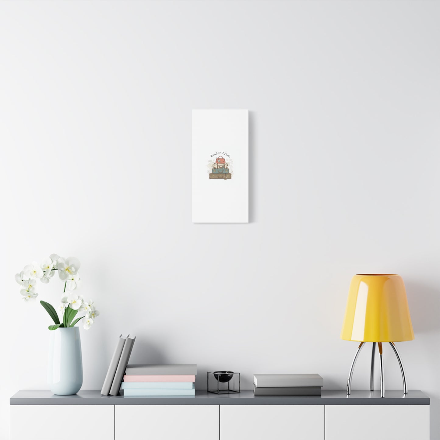 Wander Often Vintage Luggage Stack Canvas, travel stamps | passport stamp wanderlust