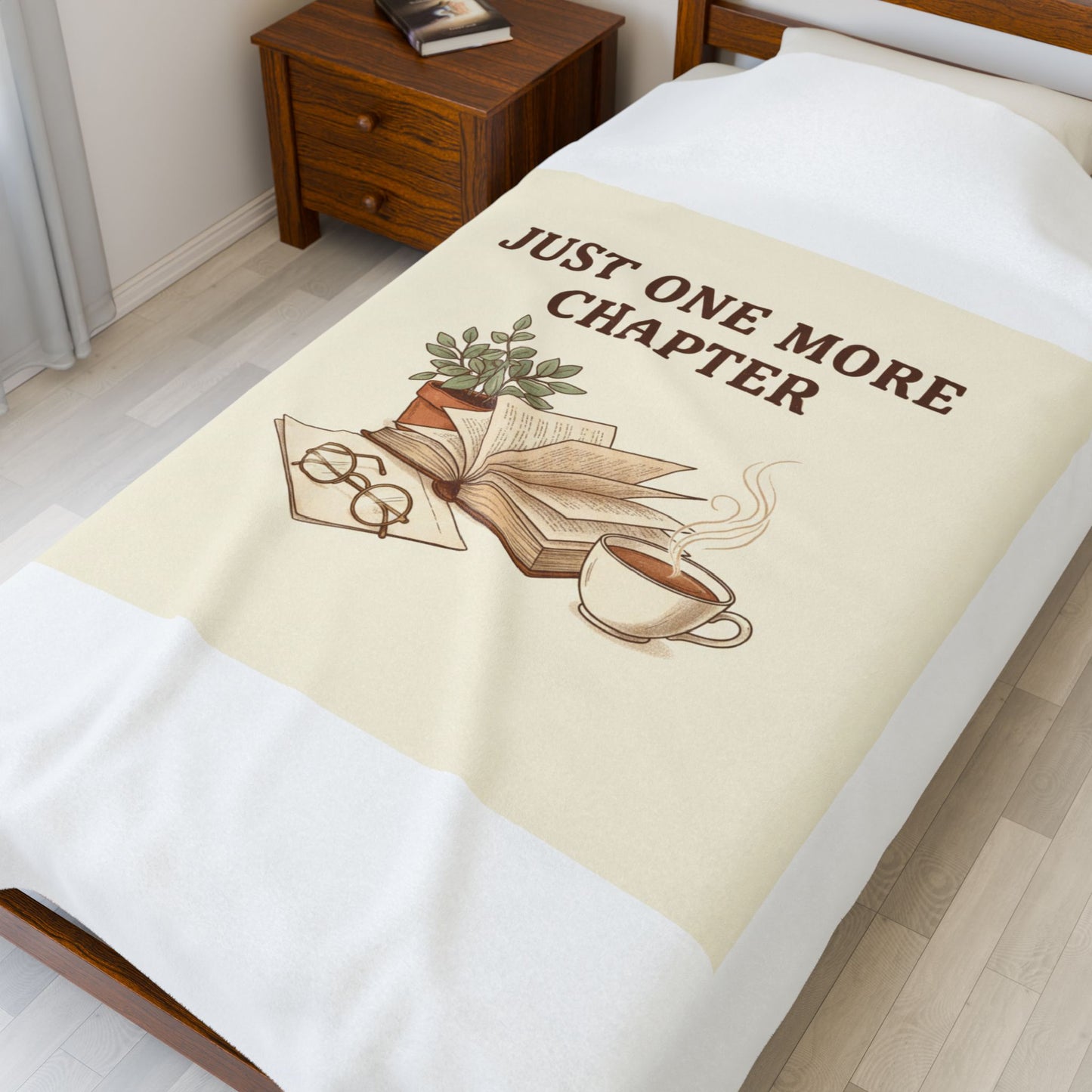 Just One More Chapter Velveteen Blanket | Reading Aesthetic, Bibliophile