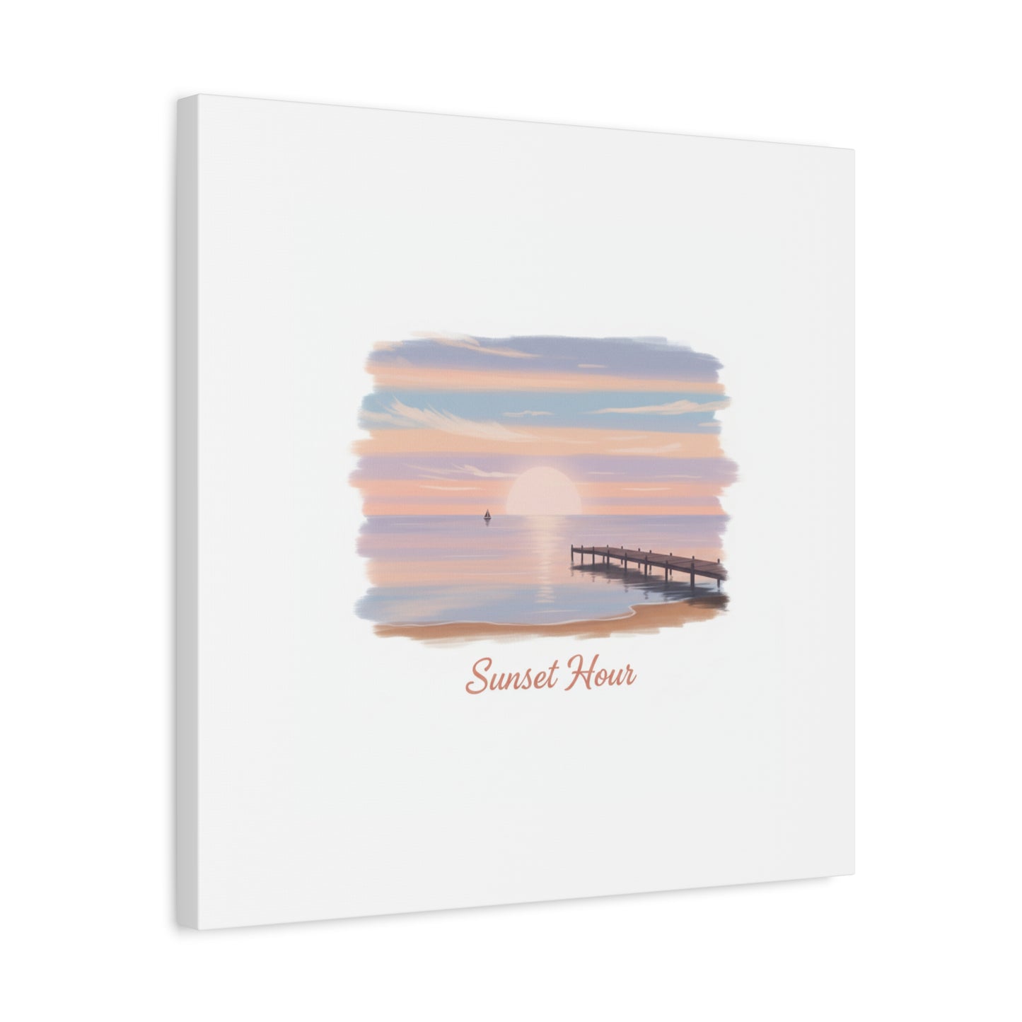 Sunset Hour Canvas, Matte Stretched 1.25" | Minimal Luxe Gold Accent