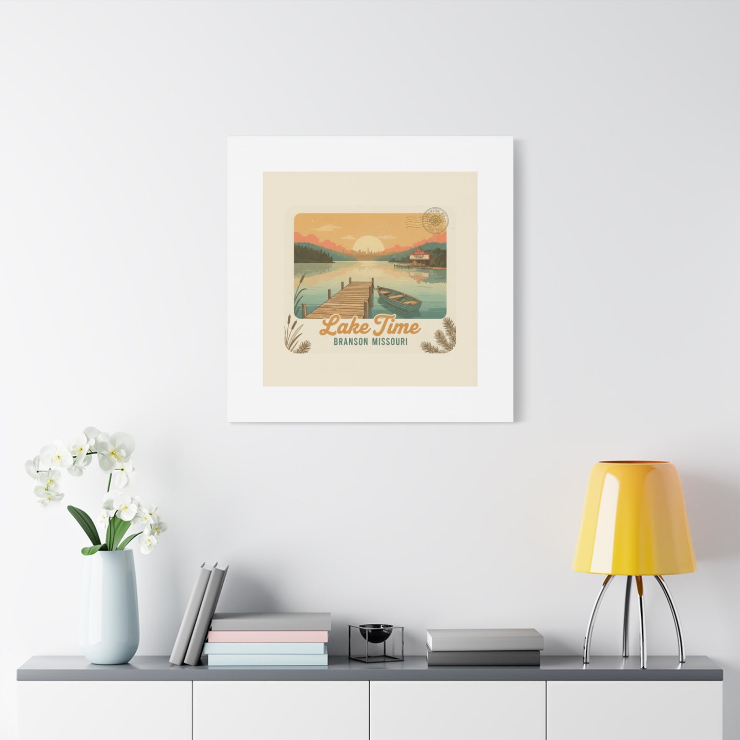Vintage Postcard Canvas Lake Time Print