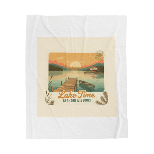 Lake Time Branson Missouri Velveteen Plush Blanket