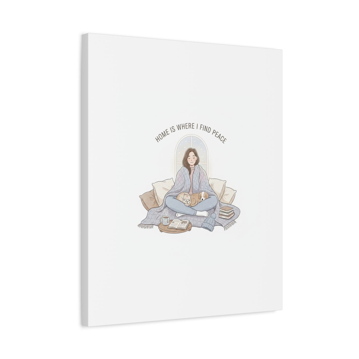 Home Is Where I Find Peace Canvas | Cozy Homebody Wall Art, Introvert Winter