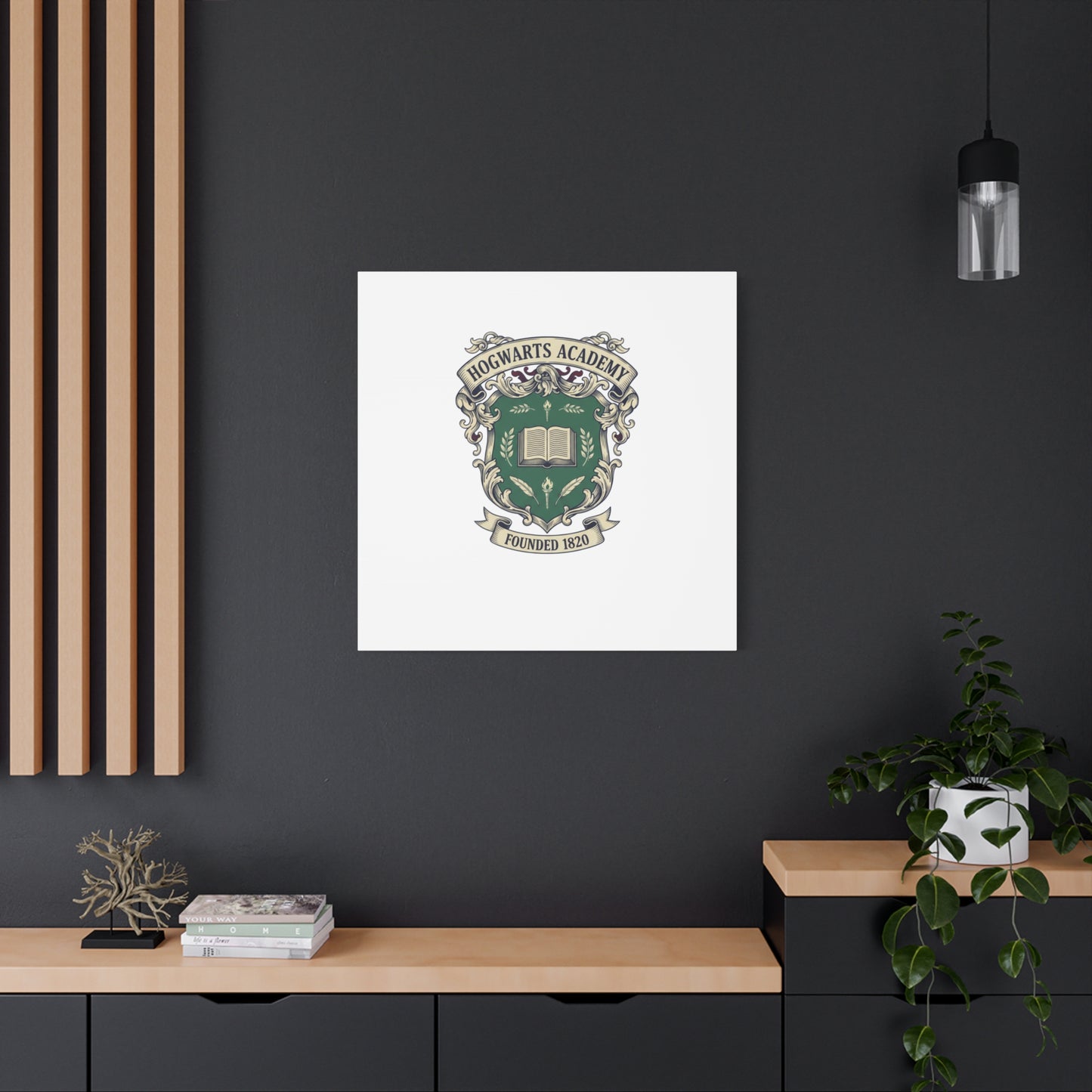 Hogwarts Ivy-Style Emblem Canvas | vintage club logo, old money crest