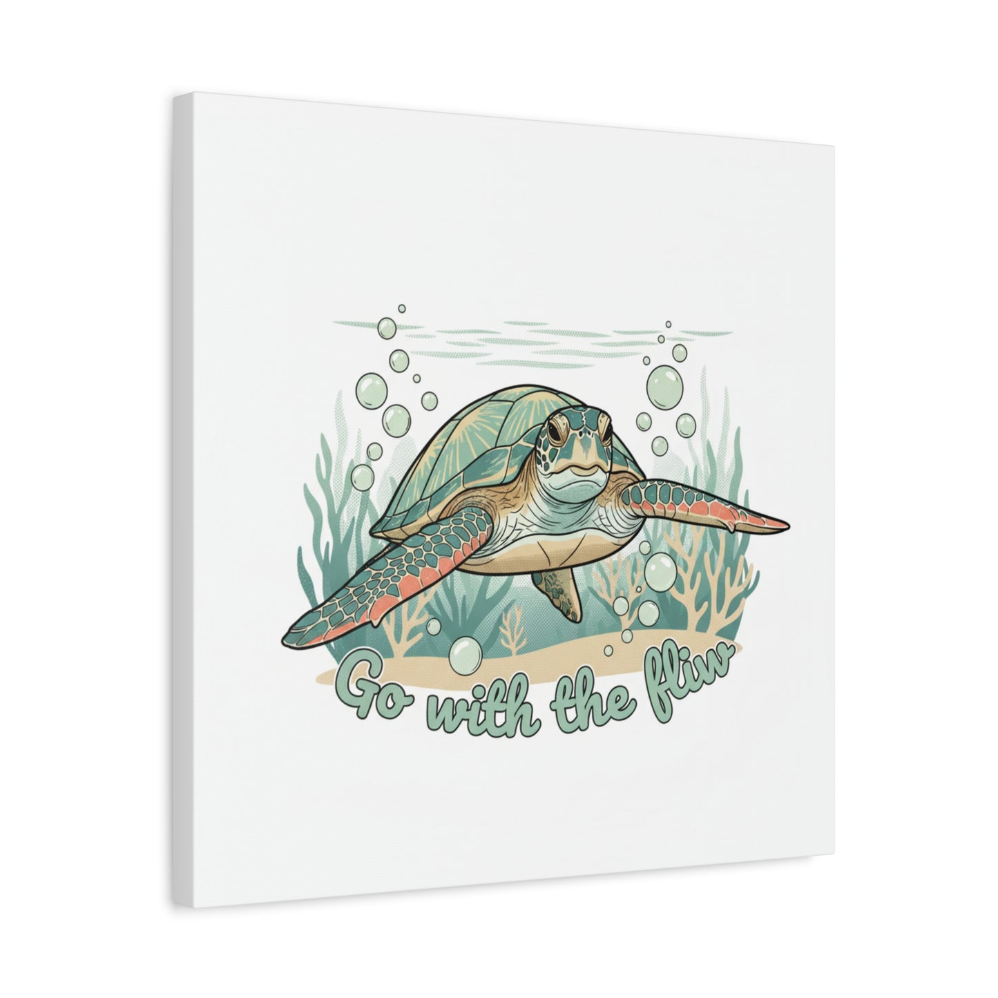 Go with the Flow Turtle Canvas