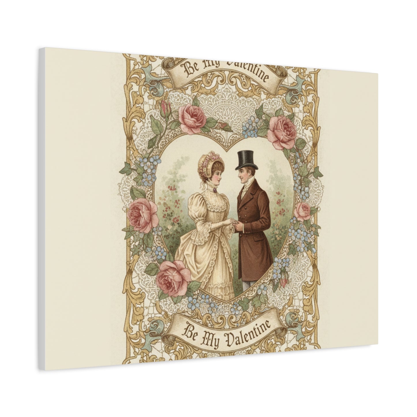 Victorian Valentine Print Canvas | Retro Americana, Vintage Romance